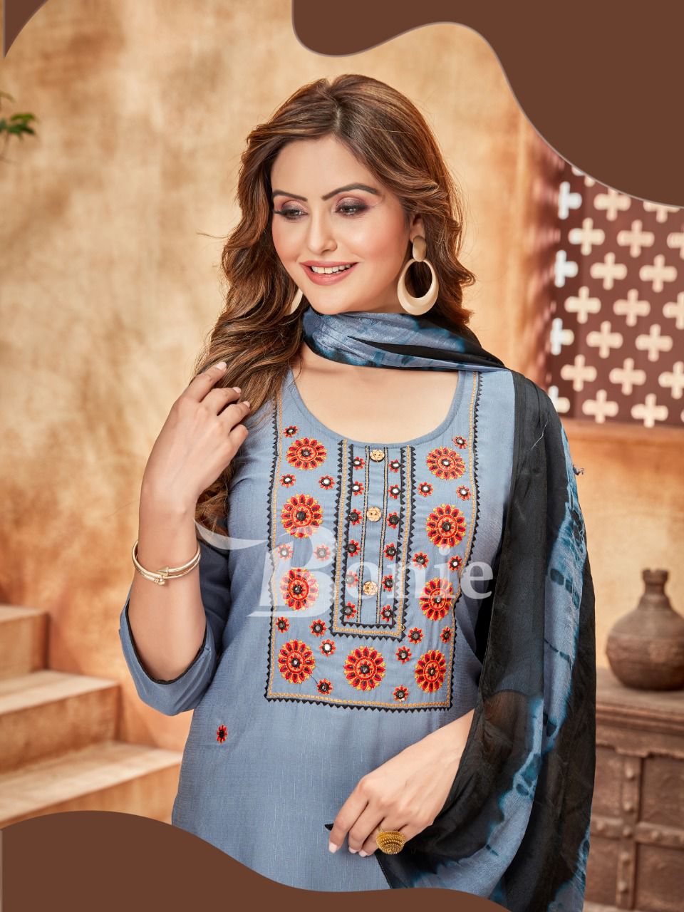 NyraCut Rayon kurti palazzo set with dupatta  Rama  drix