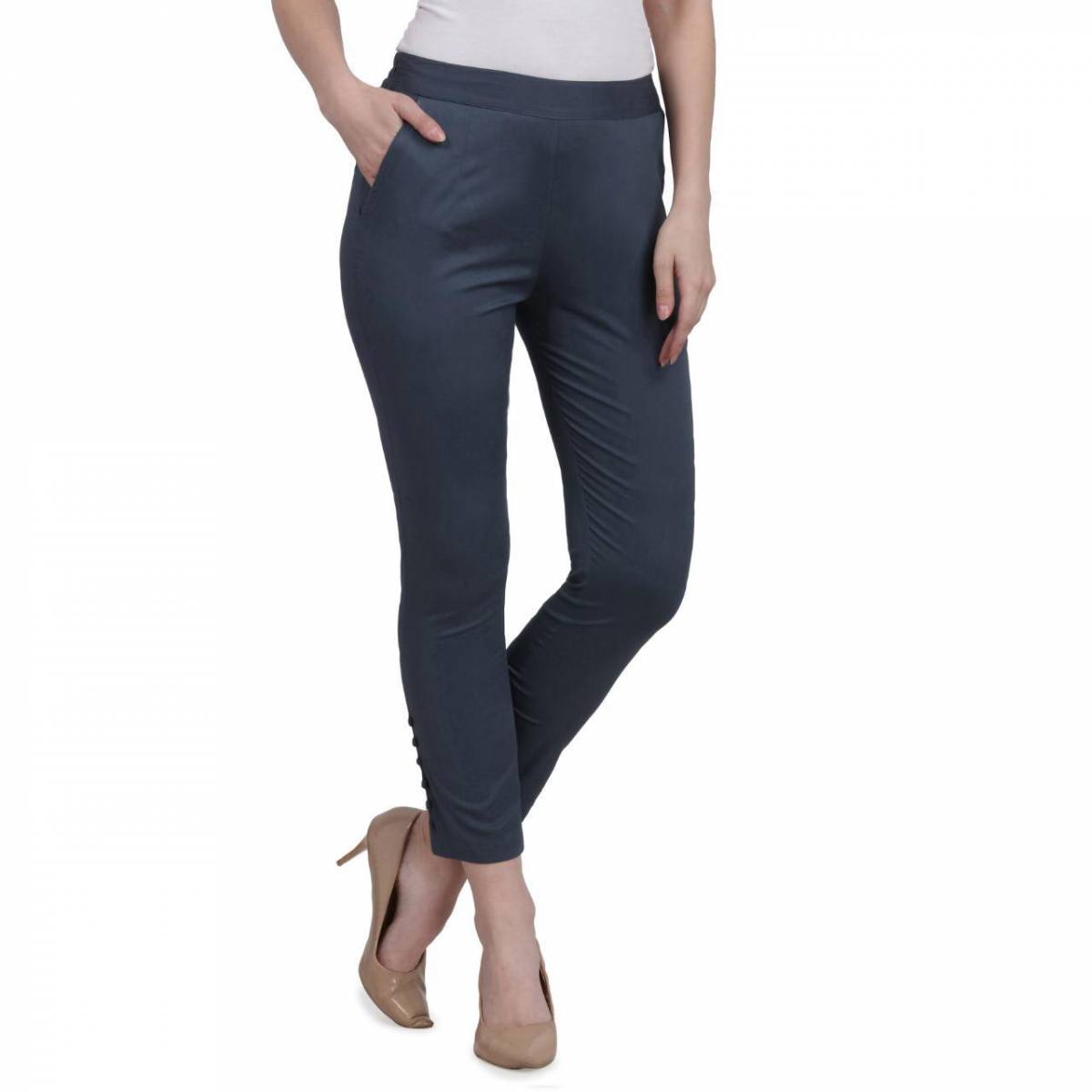 Buy SAMSHEK Solid Regular Fit Crepe Womens Party Wear Pants | Shoppers Stop