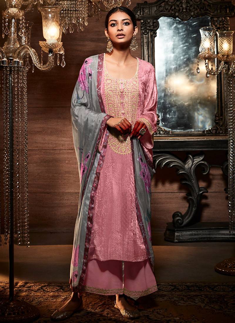 Buy Baby Pink Color Real Georgette Party Wear Anarkali Suit Online -  SALV3880 | Appelle Fashion