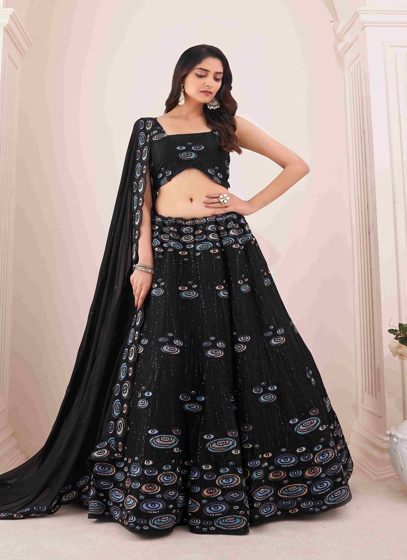 Cream Color Women's Lehenga Lehenga Choli Embroidery - Etsy | Net lehenga, Party  wear lehenga, Black lehenga choli