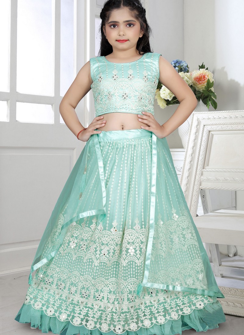 14101 CUTIE PIE SOFT NET THREAD EMBROIDERY FLORAL WORK LATEST EXCLUSIVE  STYLISH BEAUTIFUL TRENDY CHARMING FANCY DESIGNER KIDS WEAR BABY GIRL  READYMADE LEHENGA CHOLI AT BEST RATE BEST SUPPLIER IN INDIA SINGAPORE