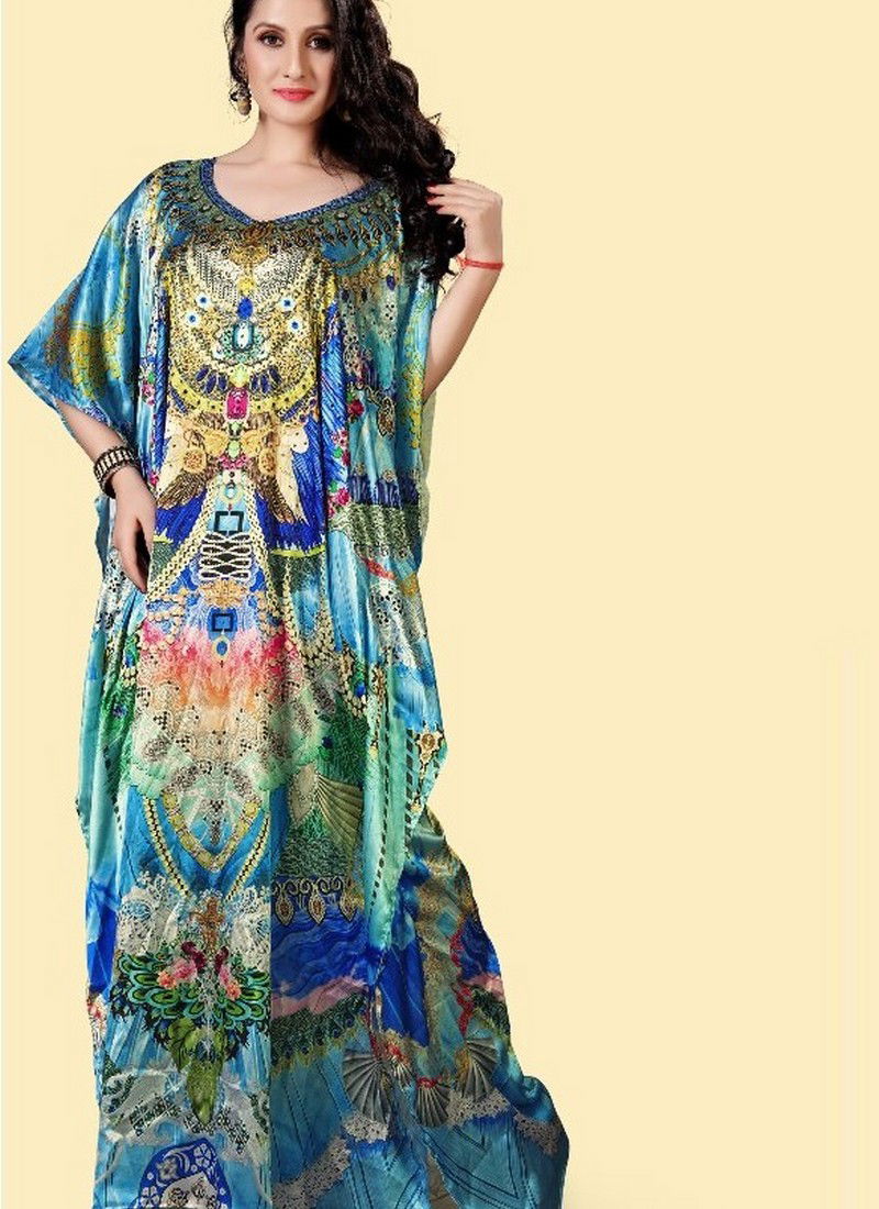 satin silk kaftan dress