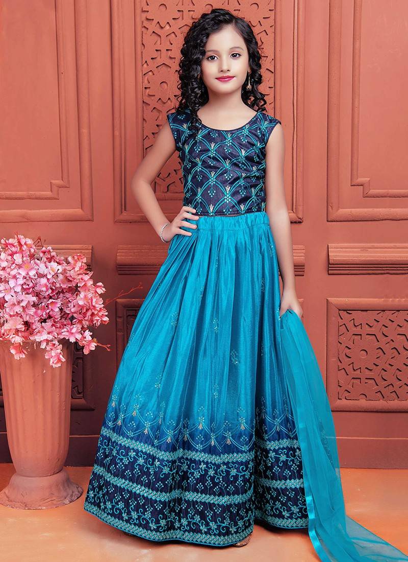 Peacock designer wedding wear girls lehenga choli | Lehenga for girls, Kids  designer dresses, Simple blouse designs