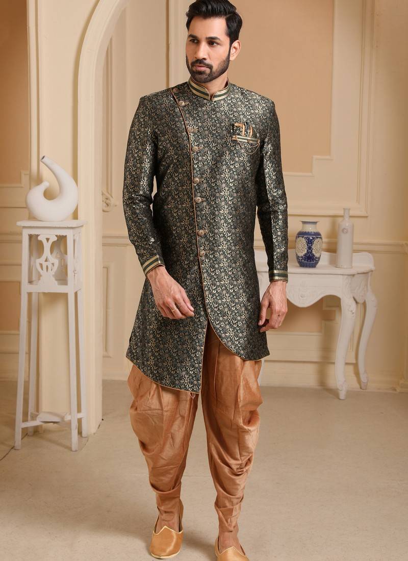 Buy Indian Stylish Ethnic Designer Traditional Partywear New Collection  Marron Linen Kurta Pajama for Men. Online in India - Etsy
