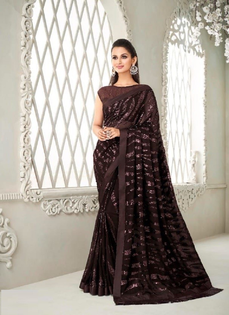 Black Georgette Saree With Blouse 254824