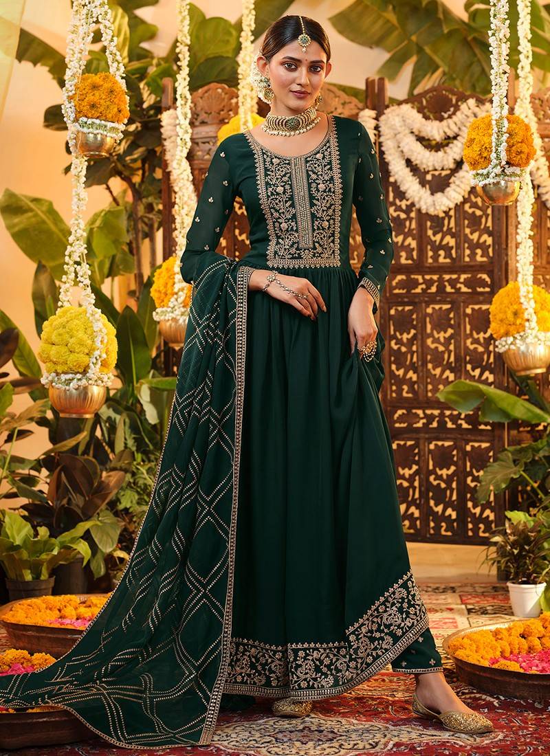 Buy online Green Sequin Worked Salwar Suit from Suits & Dress material for  Women by Yoyo Fashion for ₹1129 at 66% off | 2024 Limeroad.com