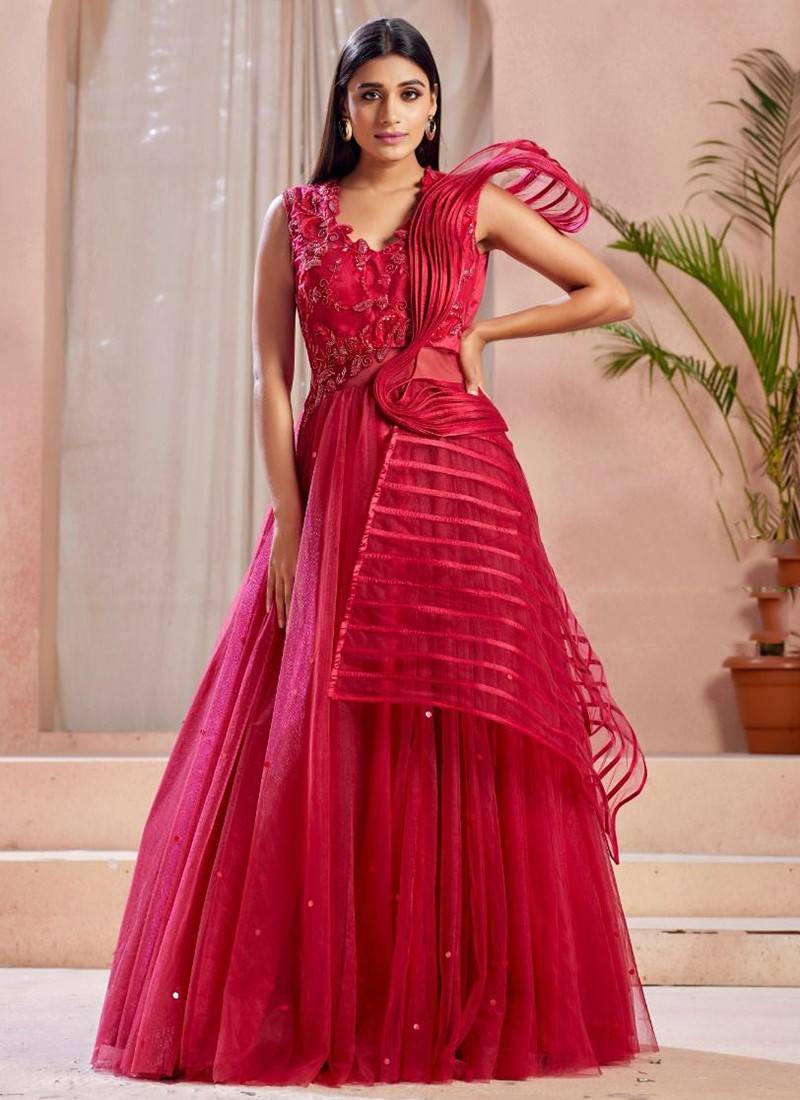 Wine ball gown – Ricco India