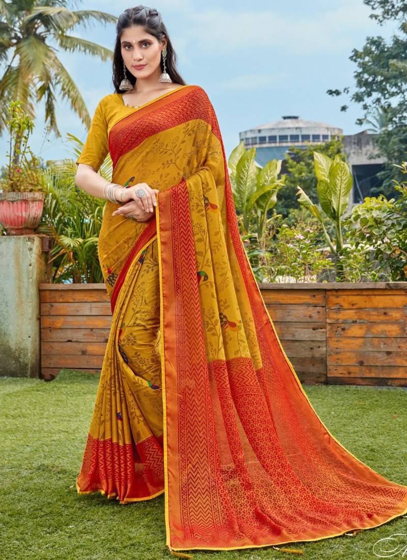 Green Colour Ruchi Kesariya Chiffon 65th Edition Daily Wear Chiffon Saree  Collection 12002 D - The Ethnic World