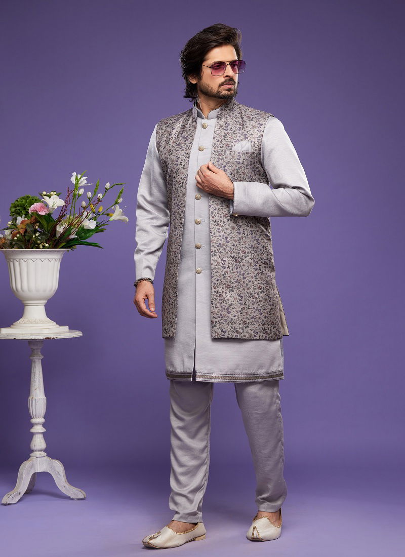 Mens Long Indo Western Jacket Set Catalog - The Ethnic World