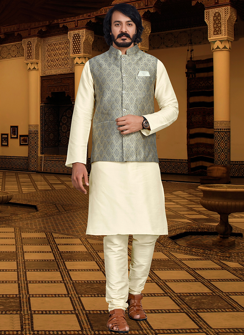 Gray Colour Function Wear Wholesale Modi Jacket Kurta Pajama Catalog 1881 -  The Ethnic World