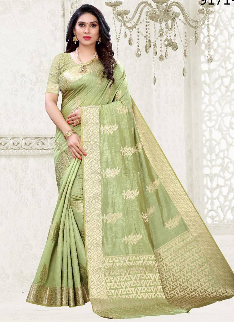 NP 9171 Fancy Stylish Party Wear Pure Silk Weaving saree Latest Collection  - The Ethnic World