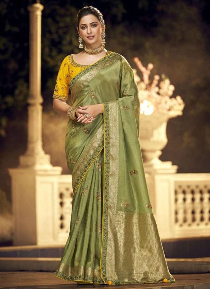 Green Colour Latest Heavy Wedding Wear Silk Saree Collection 81647 - The  Ethnic World