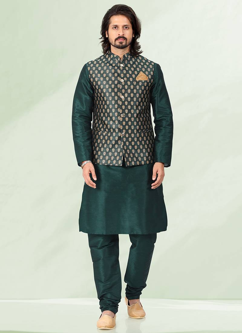 Yellow Printed Modi Jacket | Stylish Men's Ethnic Wear