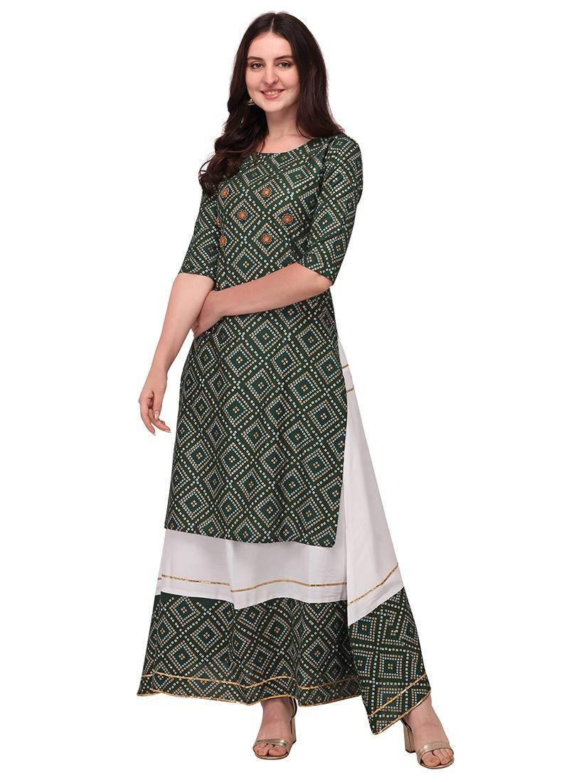 LV New Designer Ethnic Wear Rayon Kurti With Skirt Collection