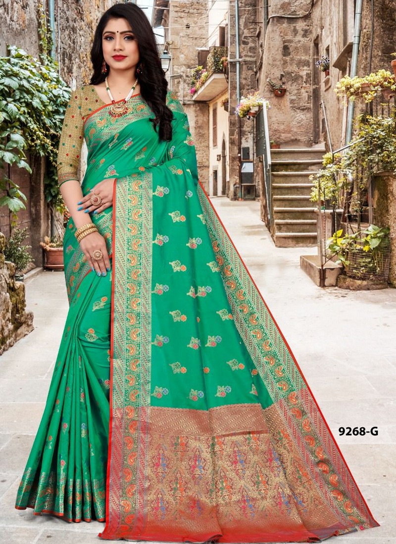 Buy KMS CHIFFON LIGHT GREEN COLOUR SAREE WITH RESAM EMBROIDERY WORK at Rs.  1300 online from Surati Fabric Chiffon Saree : SF-KMS-LG