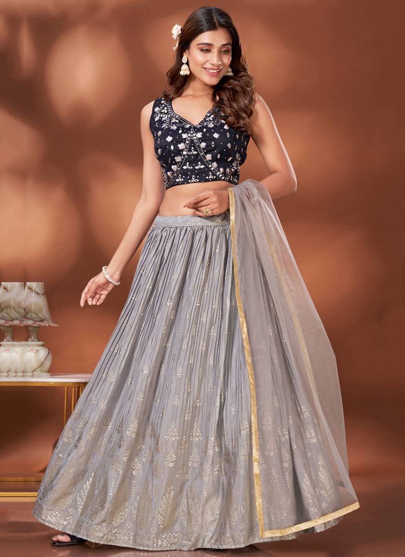 PURPLE LEHENGA 2023 | Indian bridal outfits, Indian wedding outfits, Half  saree designs