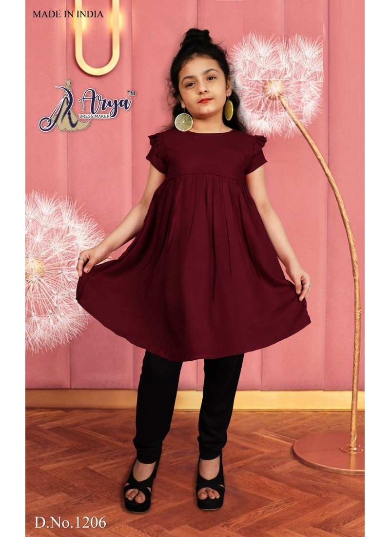 Maroon%20Colour%20Arya%20Cute%20Baby%20Reyon%20Cotton%20Top%20With%20Legis%20Collection%20CB 1206