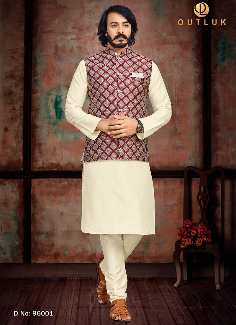 Buy Indian Designer Kurta Pajama With Jacket Online - MENV2325 | Appelle  Fashion