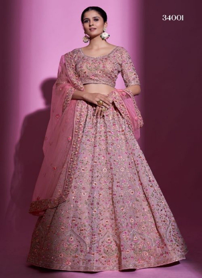 Buy Likha Ghoomar Pink Printed Lehenga and Choli with Dupatta LIKLEH05 (Set  of 3) Online