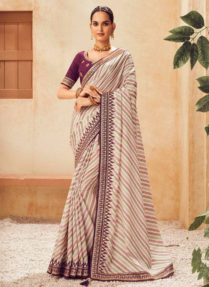 Multi Colour Fancy Silk Designer Saree buy online -