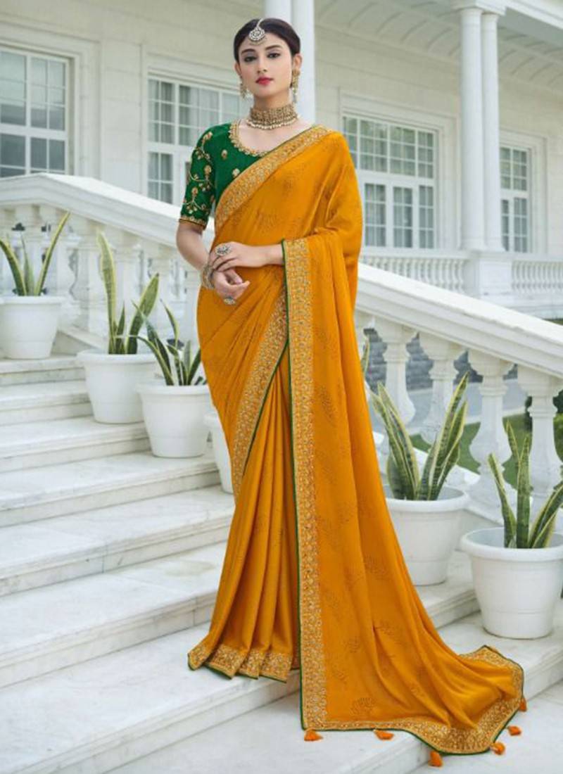 Buy Orange Banarasi Silk Saree India Wedding Sari Party Wear Sarees  Traditional Ethnic Wear Sari Designer Engagement,reception Wear Saree Blouse  Online in India - Etsy