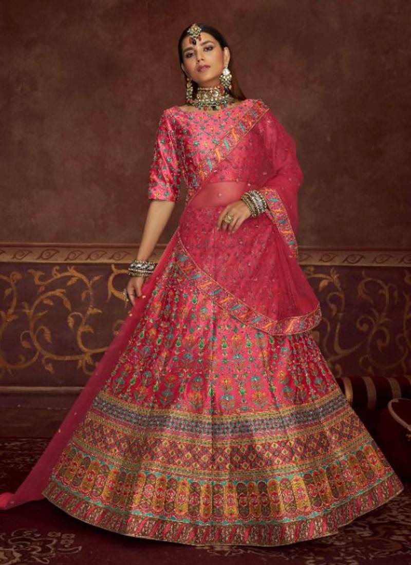 Pink%20Colour%20Khushboo%20Veena%20Vol%201%20New%20Designer%20Ehnic%20Wear%20Silk%20Lehenga%20Choli%20Collection%202023