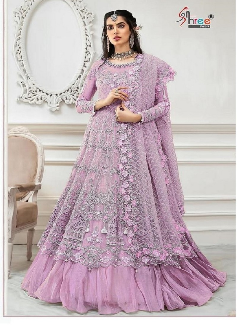 New Presenting Sky Blue Butterfly Net Pakistani Ladies Wearing Dress