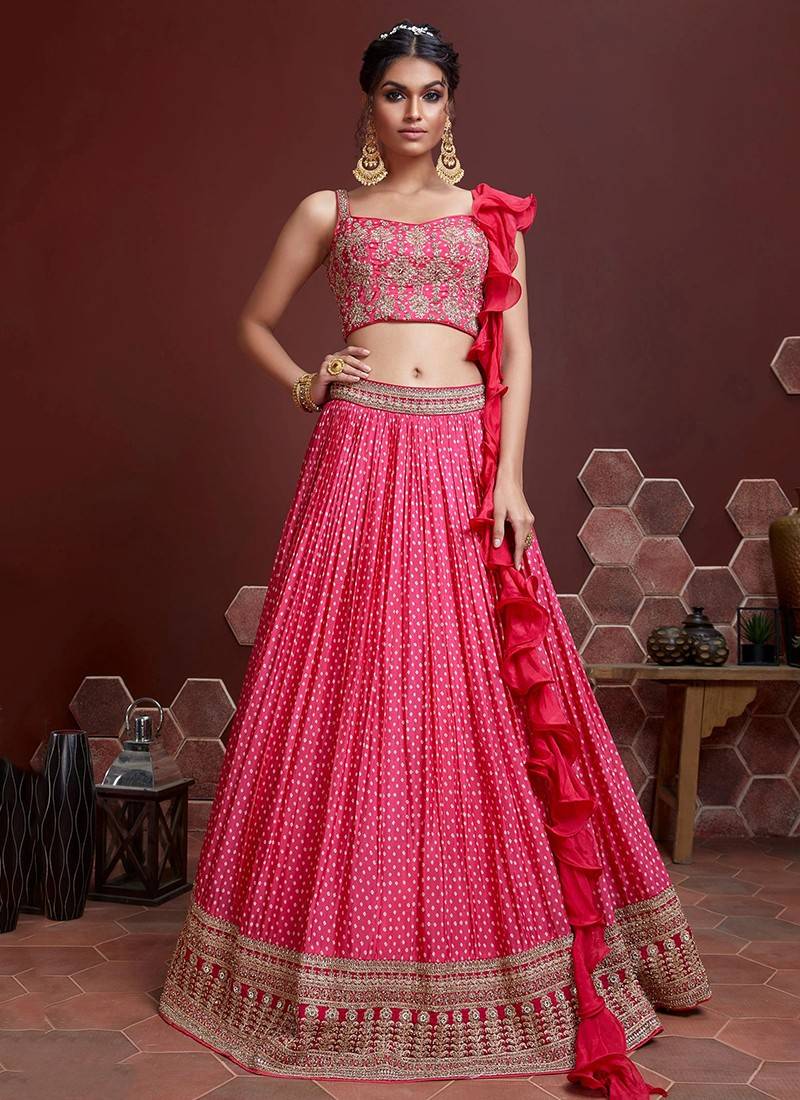 Party Wear Banarasi Silk Lehenga With Unstitched Choli – Cygnus Fashion