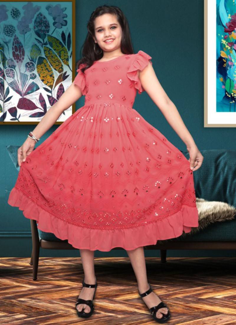 Buy Sagun Dresses Girls Pink ALine Frock 78 YrsKids WearGirls Frock Kids Party WearClothing AccessoriesBaby GirlsDressesFrock Online at  Best Prices in India  JioMart