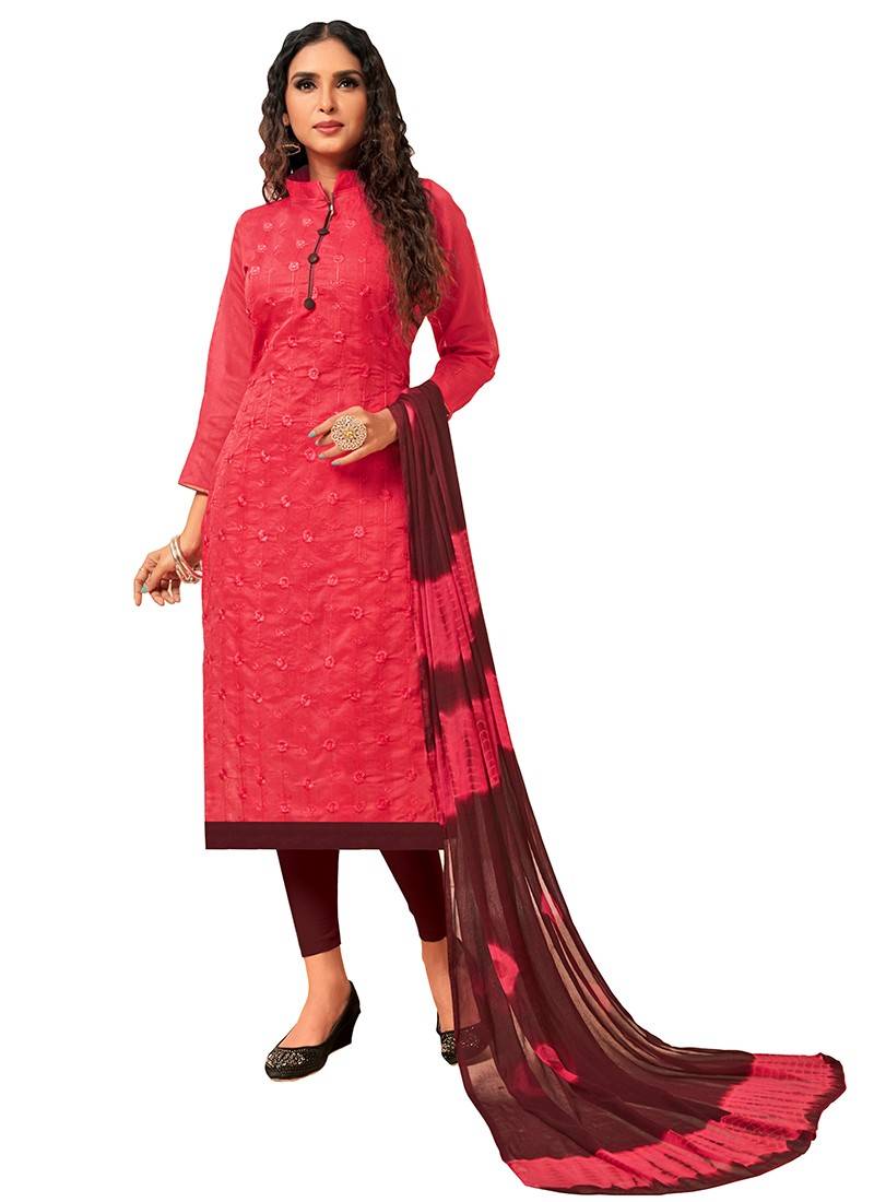 Buy AA-HA!! Women's Self-Design Kurta Pant with Dupatta Set I Cotton  Printed Straight Kurta Set I Stitched Round Neck 3/4 Sleeve Salwar Suits I  Trendy & Stylish Look I for Girls &