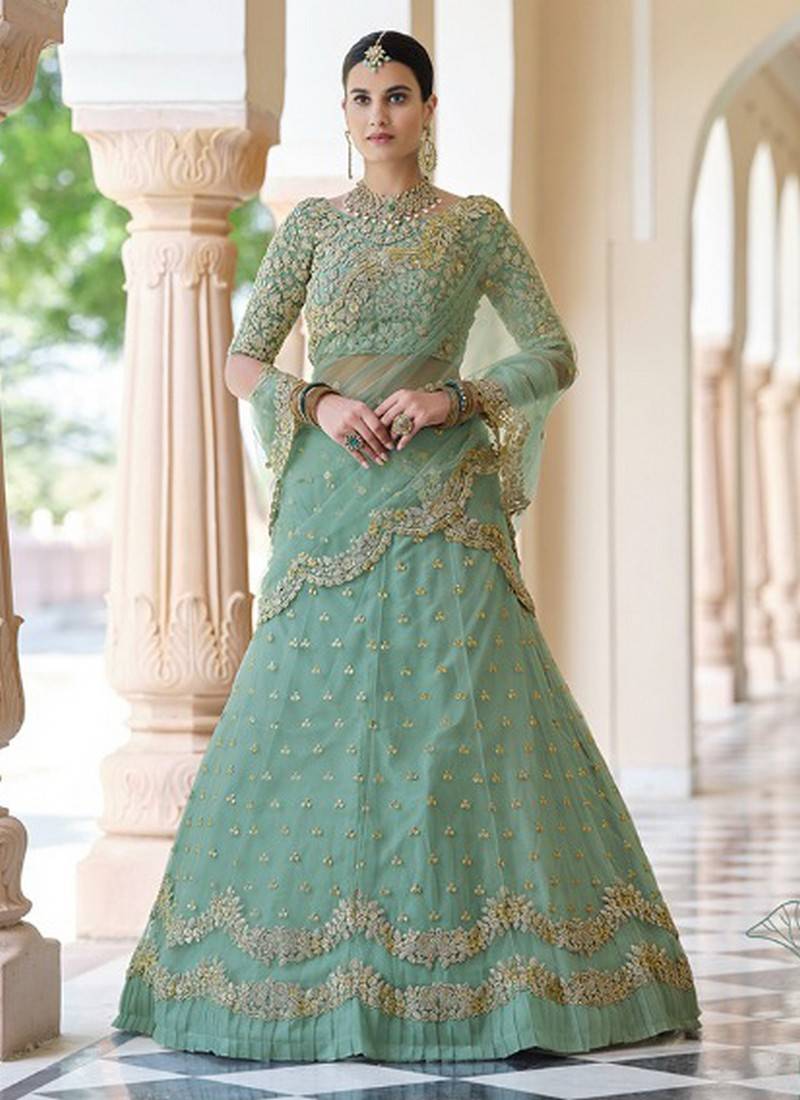 Buy Pista Color American Satin Can Can Attach Lehenga Choli, Lehenga Choli  for USA Women, Designer Lehenga Choli, Modern Lehenga Choli, Lehnega.  Online in India - Etsy