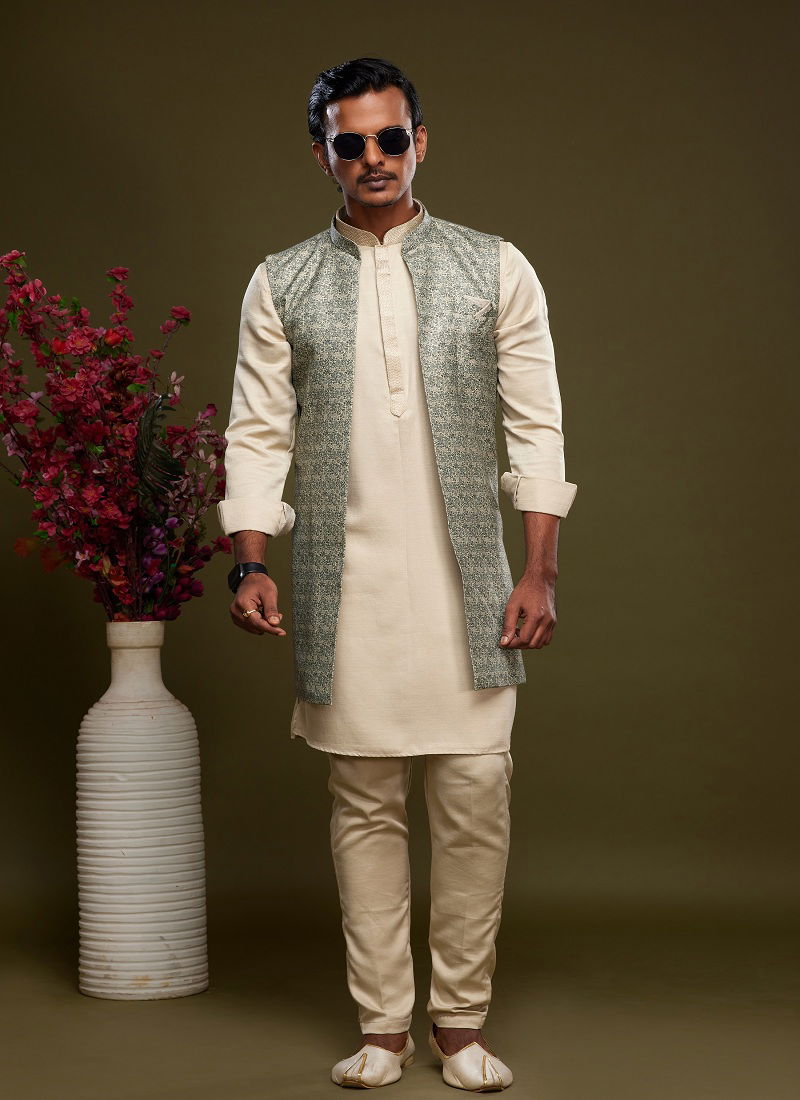 Mens Long Indo Western Jacket Set Catalog - The Ethnic World