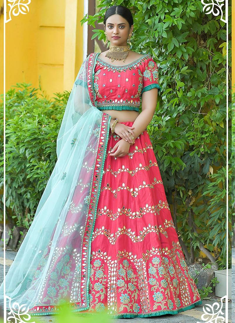 Stylish Pink Soft net Wedding Lehenga Choli - lc3357