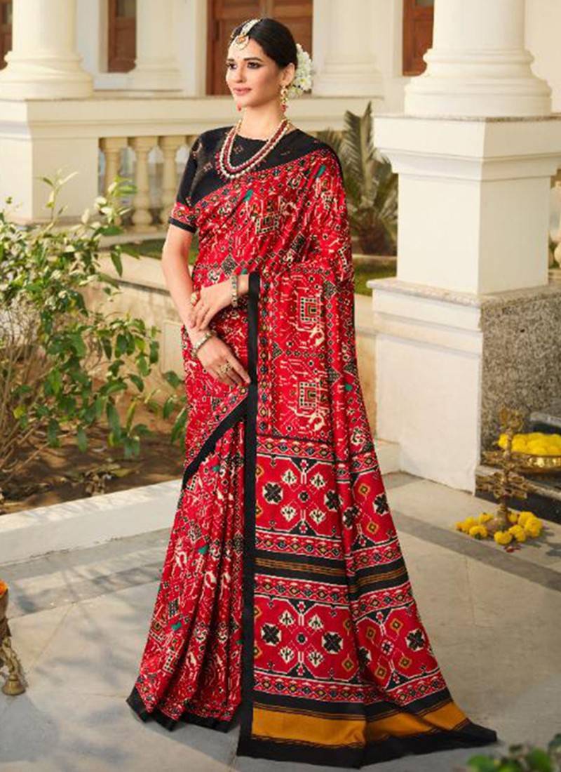 Handloom Cotton Saree in Red : SBEA1878