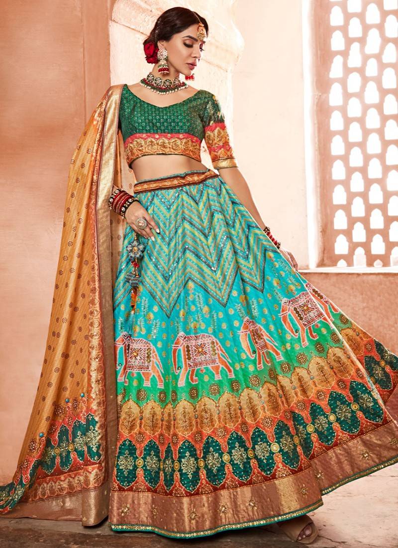 Sea Green Colour Vrindavan Vol 31 Wedding Wear Wholesale Designer ...