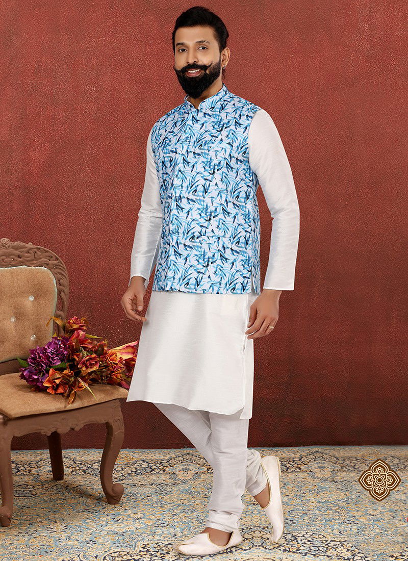 printed kurta pajama with jacket