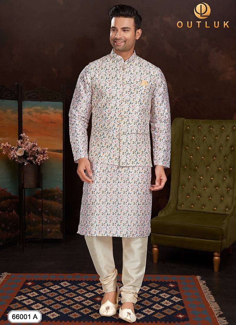 FASHIONZAADI Kurta for Men Indian - Indian Kurta Set for Men - Kurta With  Jacket for Men - Ethnic Wear - Men Cotton Long Kurta - Indian Outfit Men -  Male Kurta -