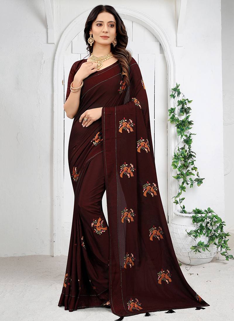 Designer Party Wear Soft Silk Heavy Saree - Stylecaret.com