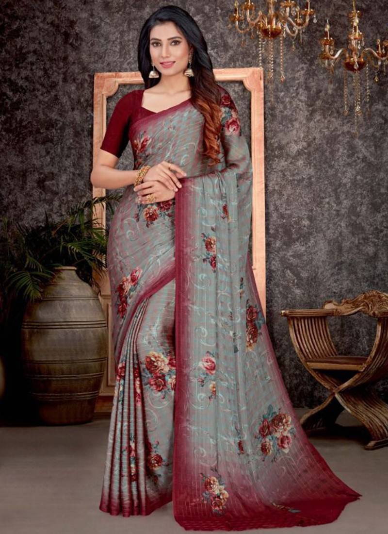 Wine%20Colour%20VISHAL%20JYOTIKA%20New%20Printed%20Fancy%20Ethnic%20Wear%20Designer%20Latest%20Saree%20Collection%2041108