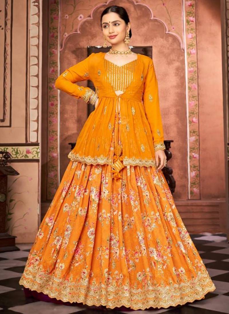 Buy online Yellow Embroidered Tiered Ethnic Dress from ethnic wear for  Women by Jc4u for ₹1250 at 58% off | 2024 Limeroad.com