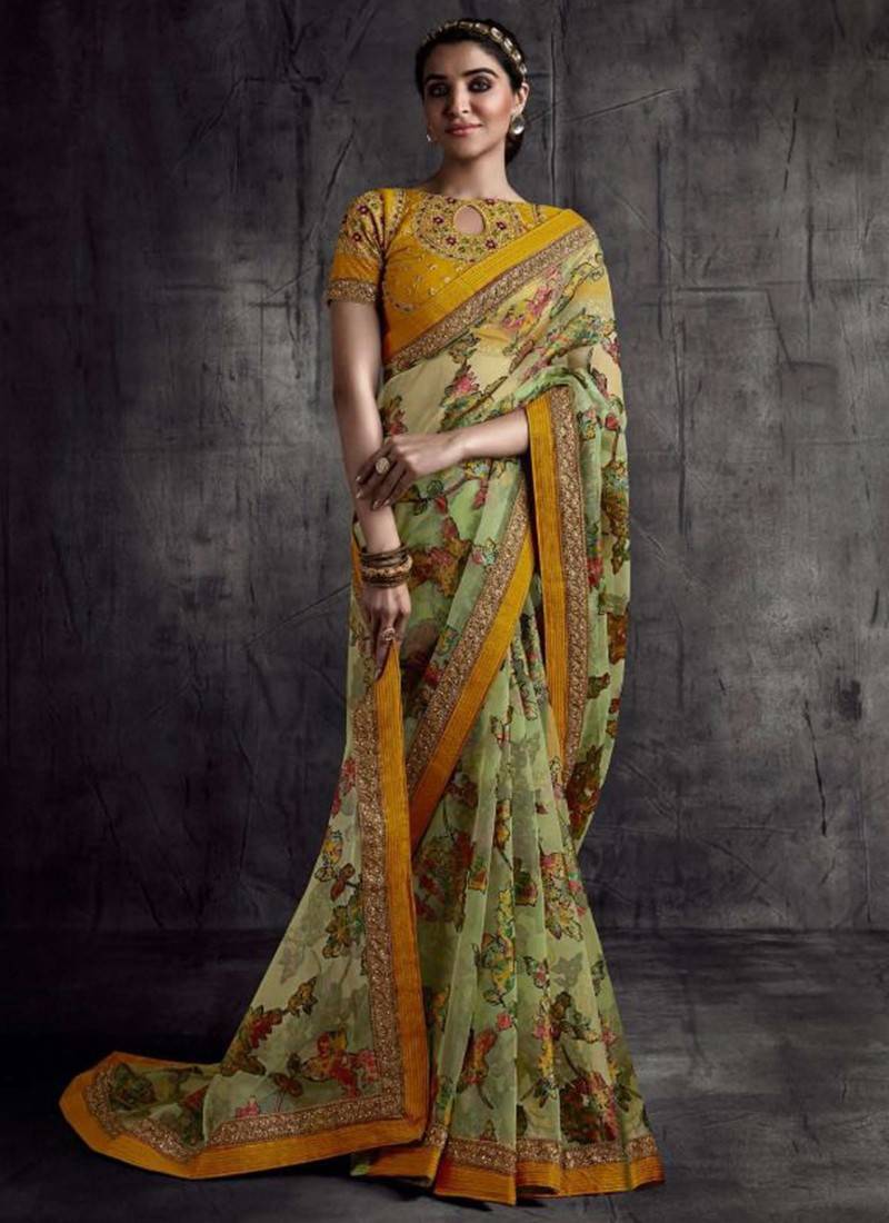 Buy Grey Sarees for Women by MORLY Online | Ajio.com