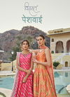 Peshwani By Virasat Cherry Silk Printed Wedding Wear Gown With Dupatta Suppliers In India