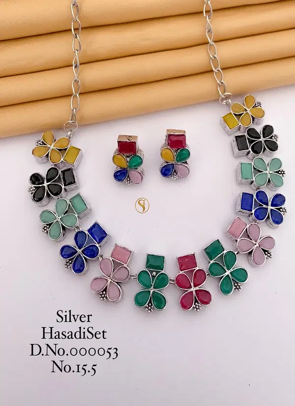 04 Designer Navaratri Silver Hasadi Set Wholesale Shop In Surat
