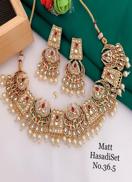 05 MH Designer Golden Matte Hasadi Set Wholesale Shop In Surat
