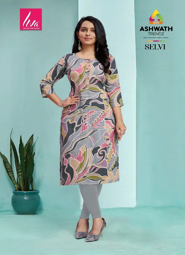 1 Selvi Ultra Premium Rayon Foil Printed Kurti Wholesale Market In Surat