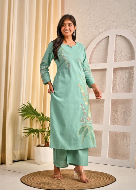 Naisha K 101 Cotton Flex With Embroidered Kurti With Bottom Bulk Orders In India