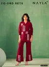 1010 Nayla Size Set Designer Work Ladies Top With Bottom Cord Set Wholesalers In Delhi