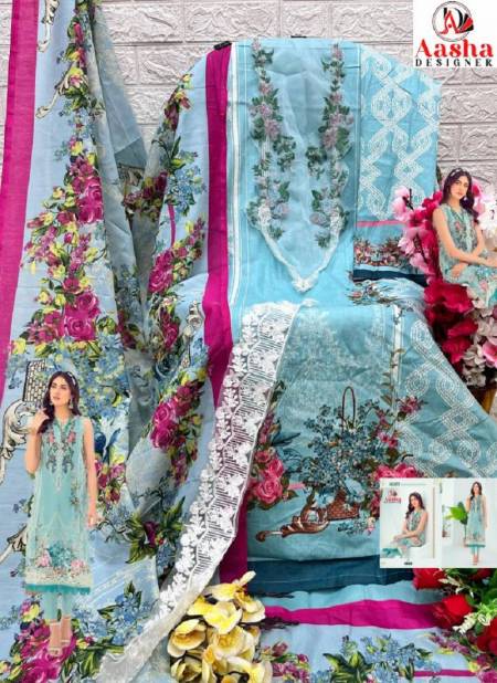 Aasha 1032 Cotton Embroidery Pakistani Suits Catalog Catalog
