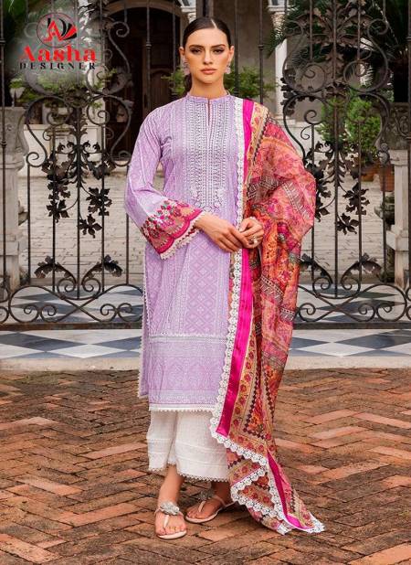 1052 A To C By Aasha Printed Pure Cotton Pakistani Suits Wholesale Market In Surat Catalog