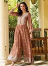 1062 Zaveri Chinon Embroidery Jumpsuit Readymade Suit Wholesale Price In Surat